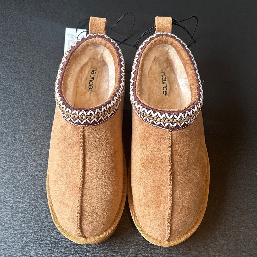 Maurices Brown Suede Slippers size 8